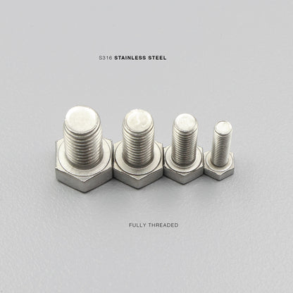 S316 Stainless Steel Hex Head Bolts Metric Coarse Thread M6 M8 M10 M12 Marine