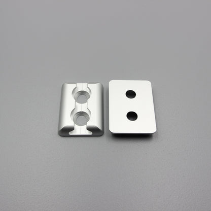 Aluminium Silver Cargo L Track Flush Mount Rectangle Base