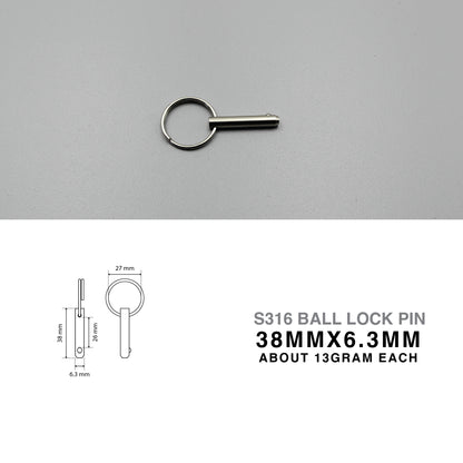 S316 Ball Lock Pin | Quick Release Spring Loaded Type (6.3mm Pin)