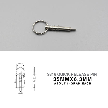 S316 Stainless Steel | Quick Release Locking Pin Spring Lock | 6.3mm