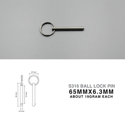 S316 Ball Lock Pin | Quick Release Spring Loaded Type (6.3mm Pin)