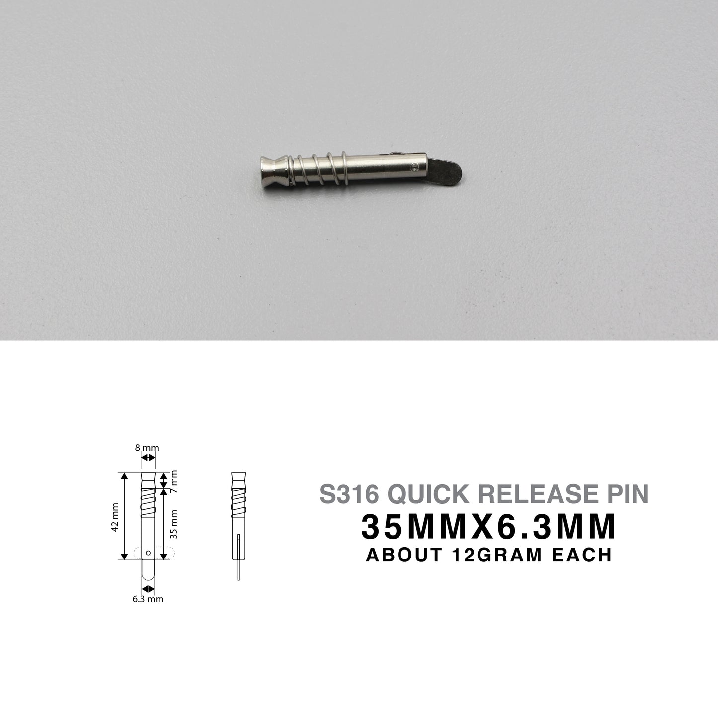 S316 Stainless Steel | Quick Release Locking Pin Spring Lock | 6.3mm