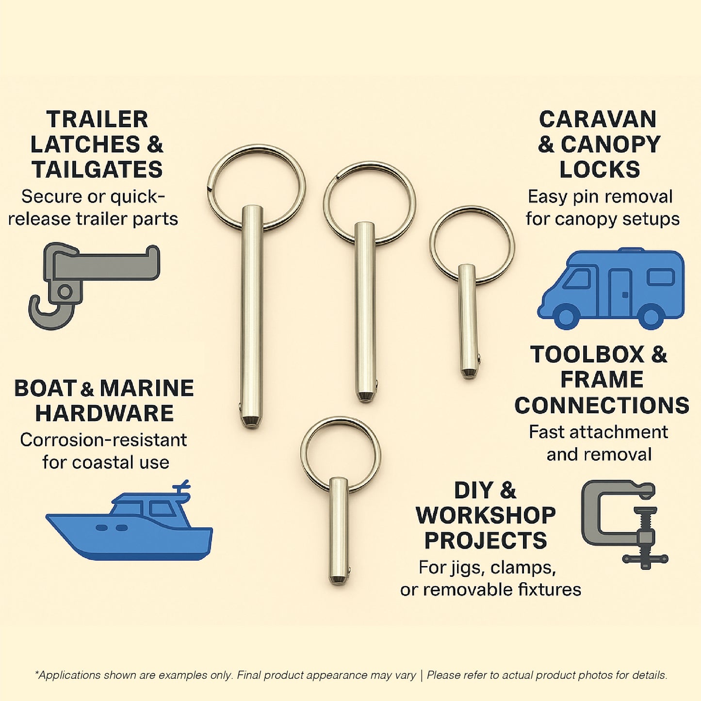 S316 Ball Lock Pin | Quick Release Spring Loaded Type (6.3mm Pin)