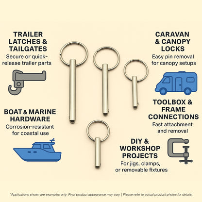 S316 Ball Lock Pin | Quick Release Spring Loaded Type (6.3mm Pin)