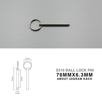 S316 Ball Lock Pin | Quick Release Spring Loaded Type (6.3mm Pin)