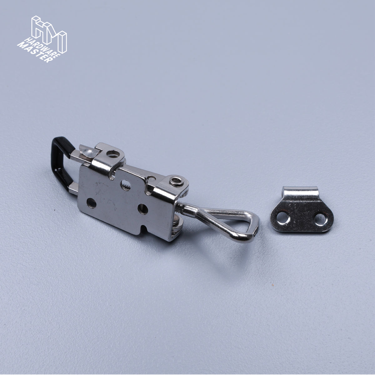 Medium Over Centre Toggle Latch With Safety Catch | S304 Stainless Steel | Black | Lockable Fastener