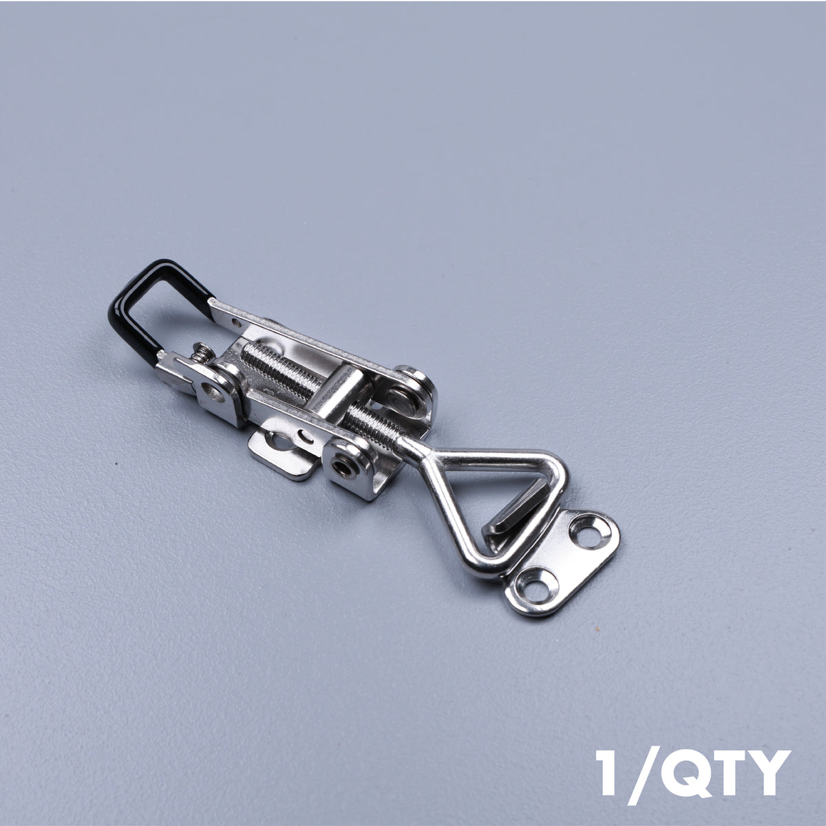 Medium Over Centre Toggle Latch With Safety Catch | S304 Stainless Steel | Black | Lockable Fastener