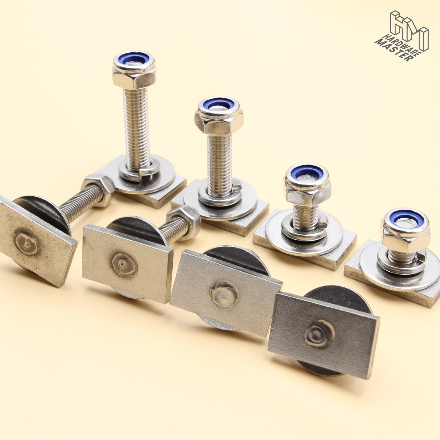 Unistrut / Strut Channel T-Bolt Fixing Kit – Anti-Loosen Nylock Nut Set (M8 / M10)