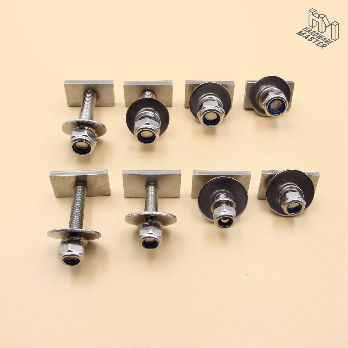 Unistrut / Strut Channel T-Bolt Fixing Kit – Anti-Loosen Nylock Nut Set (M8 / M10)