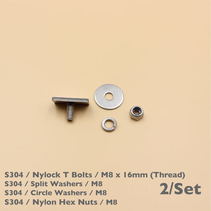Unistrut / Strut Channel T-Bolt Fixing Kit – Anti-Loosen Nylock Nut Set (M8 / M10)