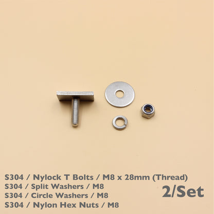 Unistrut / Strut Channel T-Bolt Fixing Kit – Anti-Loosen Nylock Nut Set (M8 / M10)