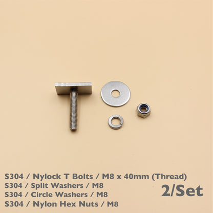 Unistrut / Strut Channel T-Bolt Fixing Kit – Anti-Loosen Nylock Nut Set (M8 / M10)