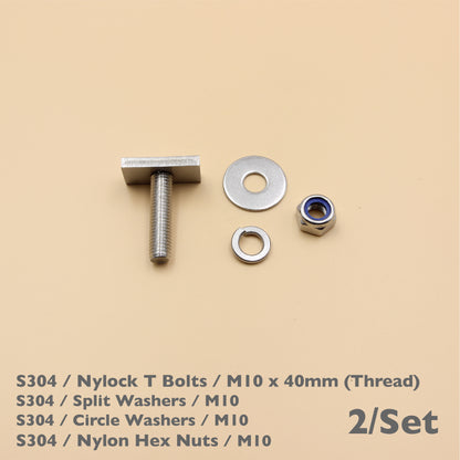 Unistrut / Strut Channel T-Bolt Fixing Kit – Anti-Loosen Nylock Nut Set (M8 / M10)