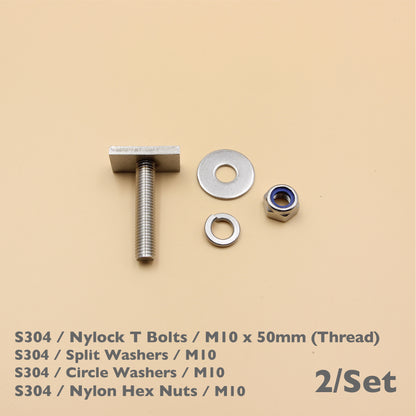 Unistrut / Strut Channel T-Bolt Fixing Kit – Anti-Loosen Nylock Nut Set (M8 / M10)