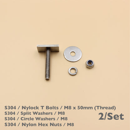 Unistrut / Strut Channel T-Bolt Fixing Kit – Anti-Loosen Nylock Nut Set (M8 / M10)