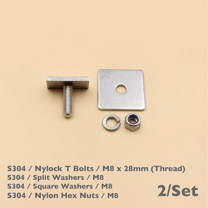 Unistrut / Strut Channel T-Bolt Fixing Kit – Anti-Loosen Nylock Nut Set (M8 / M10)