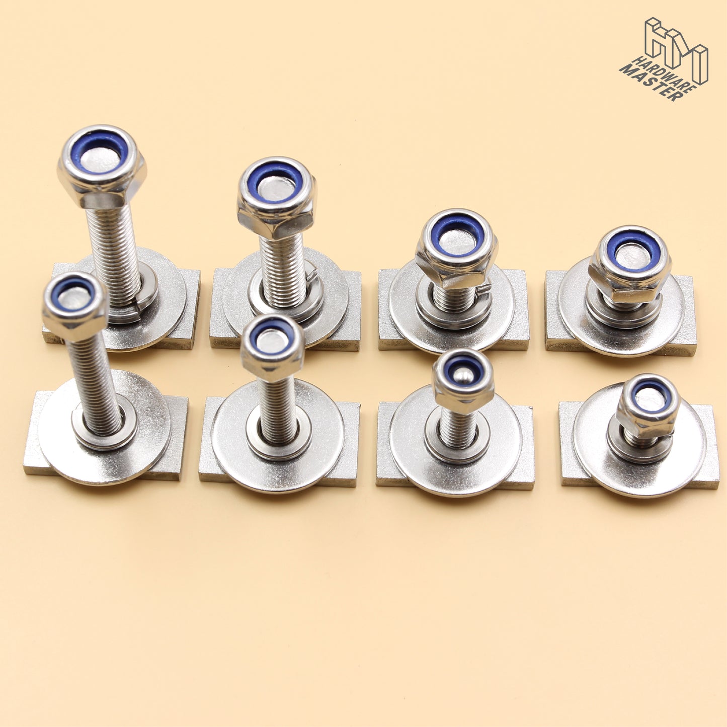 Unistrut / Strut Channel T-Bolt Fixing Kit – Anti-Loosen Nylock Nut Set (M8 / M10)