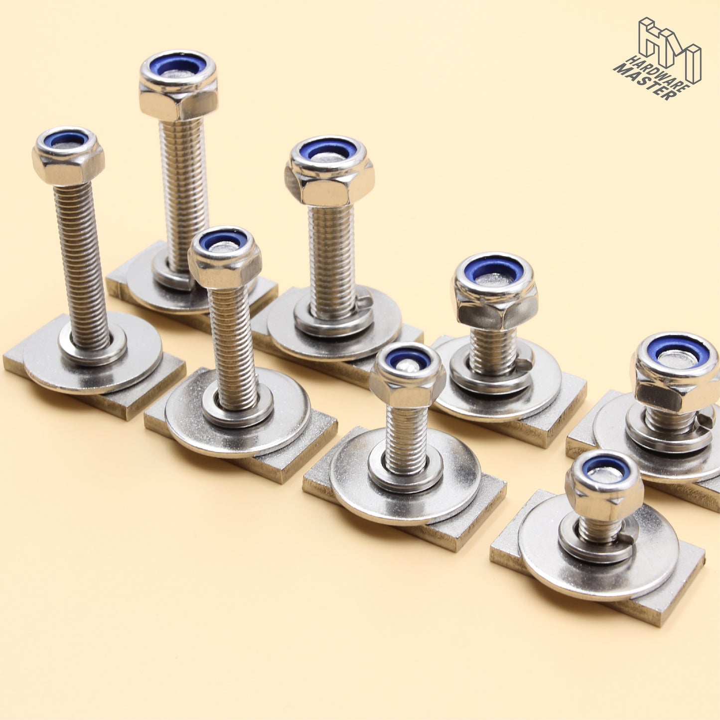 Unistrut / Strut Channel T-Bolt Fixing Kit – Anti-Loosen Nylock Nut Set (M8 / M10)