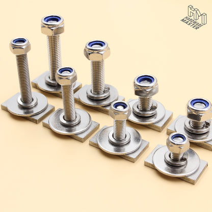 Unistrut / Strut Channel T-Bolt Fixing Kit – Anti-Loosen Nylock Nut Set (M8 / M10)