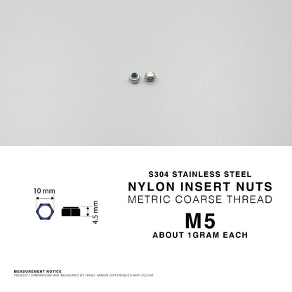 S304 Stainless Steel Nylon Insert Lock Nuts Nyloc Nut Metric Coarse Thread