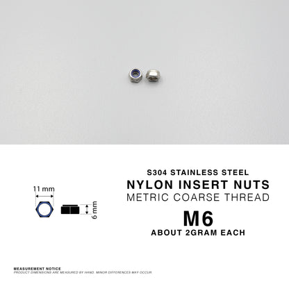 S304 Stainless Steel Nylon Insert Lock Nuts Nyloc Nut Metric Coarse Thread
