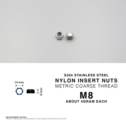 S304 Stainless Steel Nylon Insert Lock Nuts Nyloc Nut Metric Coarse Thread