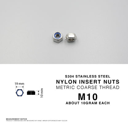 S304 Stainless Steel Nylon Insert Lock Nuts Nyloc Nut Metric Coarse Thread