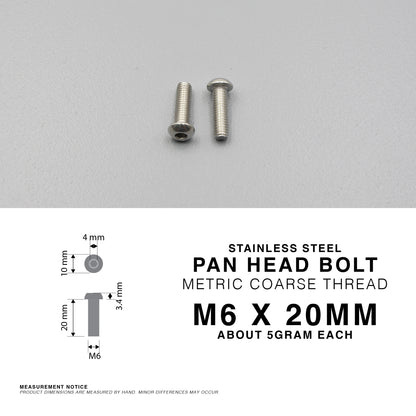 S304 Stainless Steel Pan Head Bolt Hex Socket Machine Screw Metric Coarse Thread