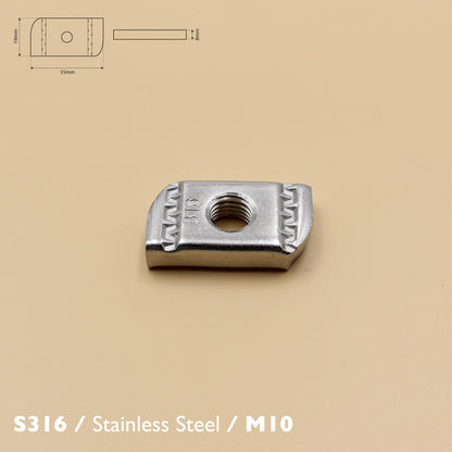 Unistrut Channel Nut | S316 Stainless Steel | Pack of 5 | Plain Style | M6 M8 M10 M12