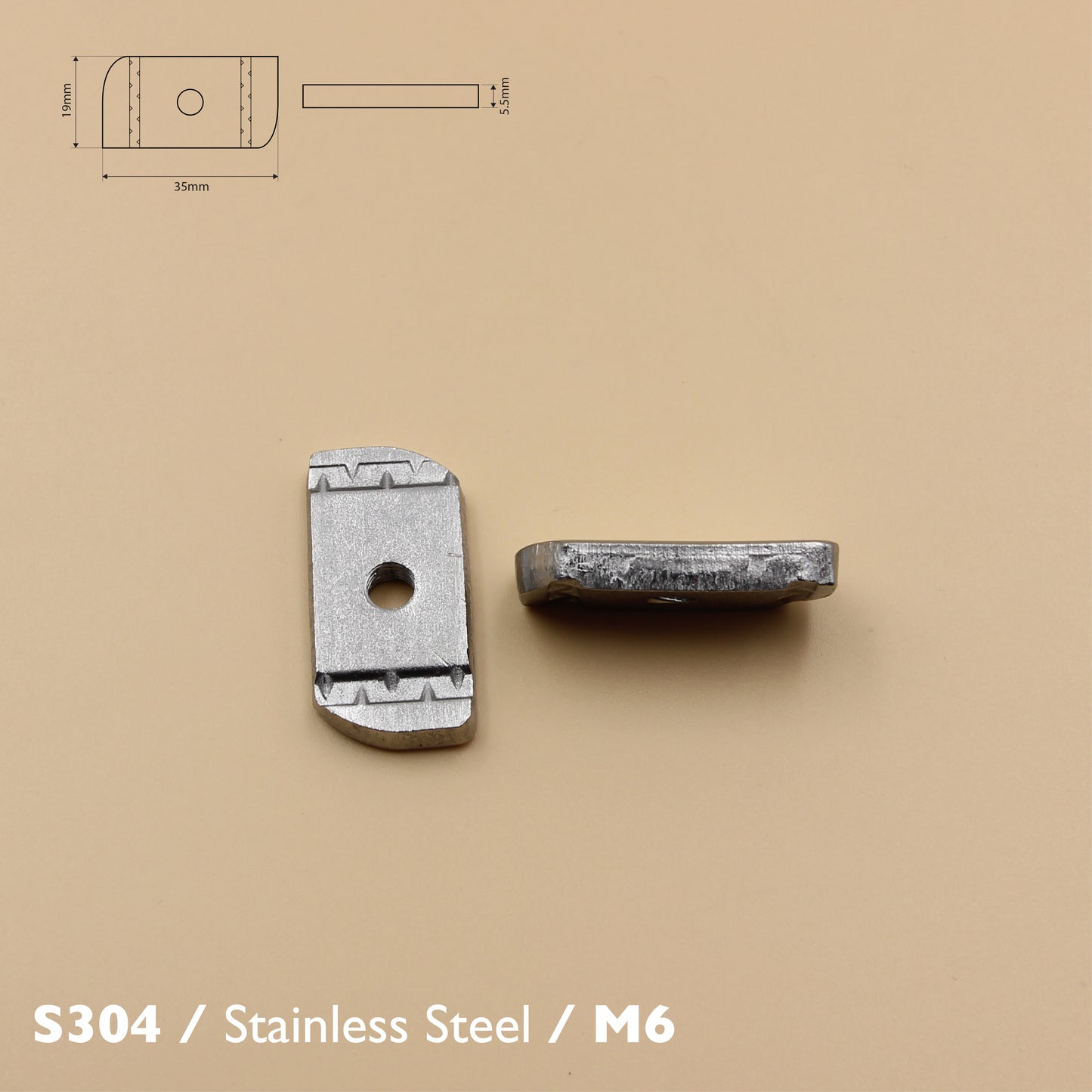 S304 Stainless Steel | Unistrut Channel Nut M6 M8 M10 M12 | Pack of 5 | Plain Style