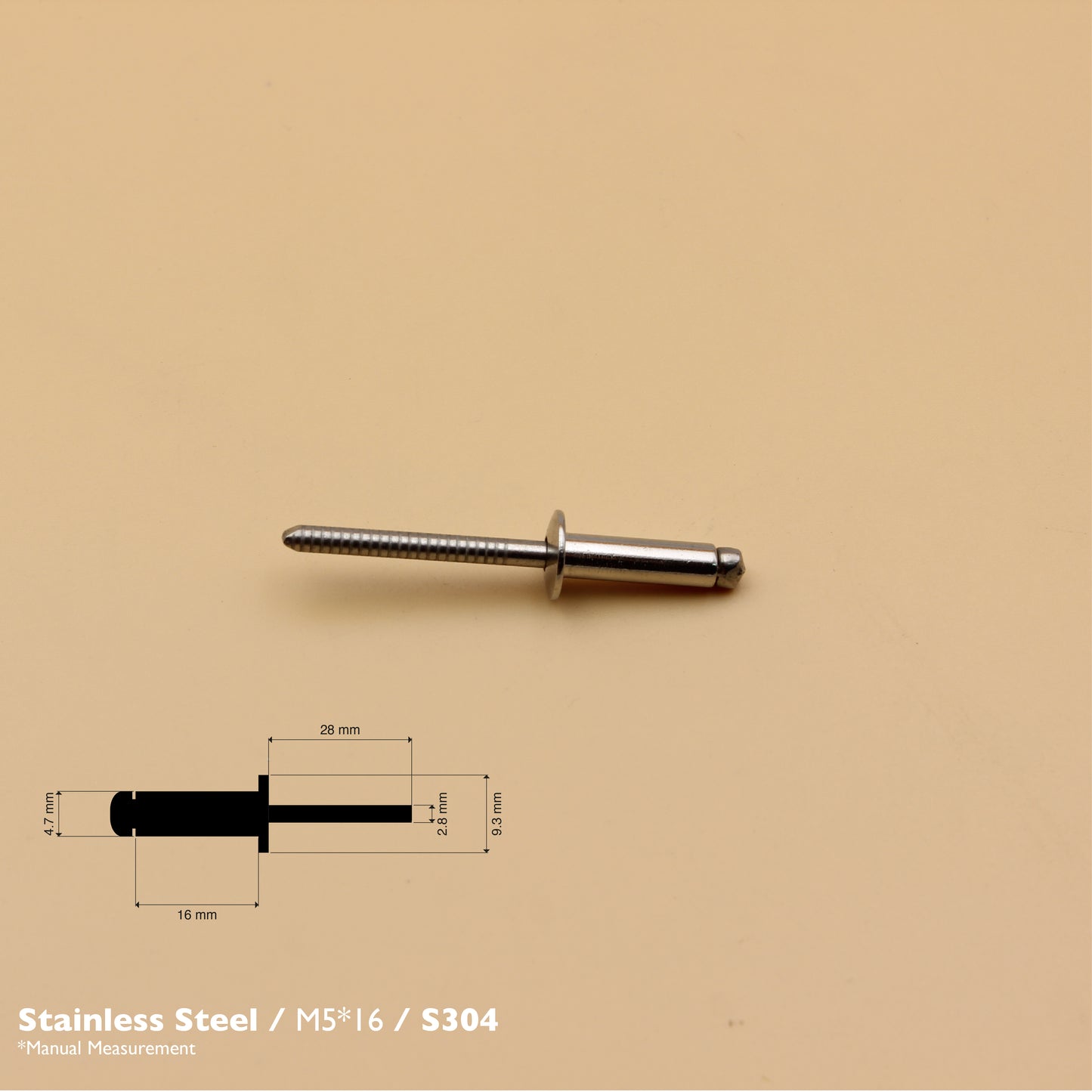Stainless Steel S304 Pop Rivet | Large Flange Blind Rivet