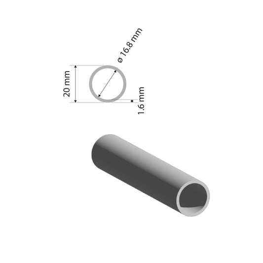 Aluminium Round Tube | 20x1.6mm |  6063 T5 Alloy | Custom Length
