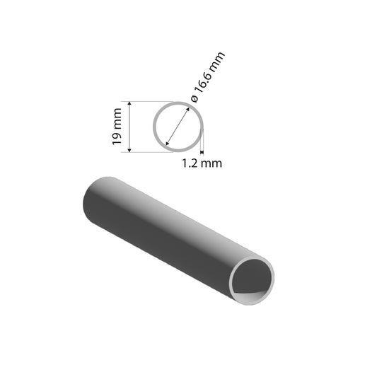 Aluminium Round Tube | 19x1.2mm |  6060 T5 Alloy | Custom Length