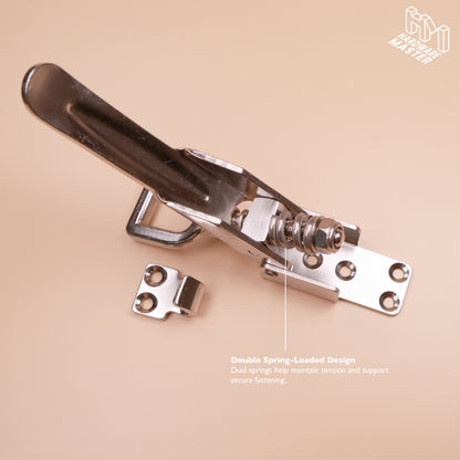 S304 Stainless Steel Heavy Duty Double Spring Loaded Over Centre Toggle Latch