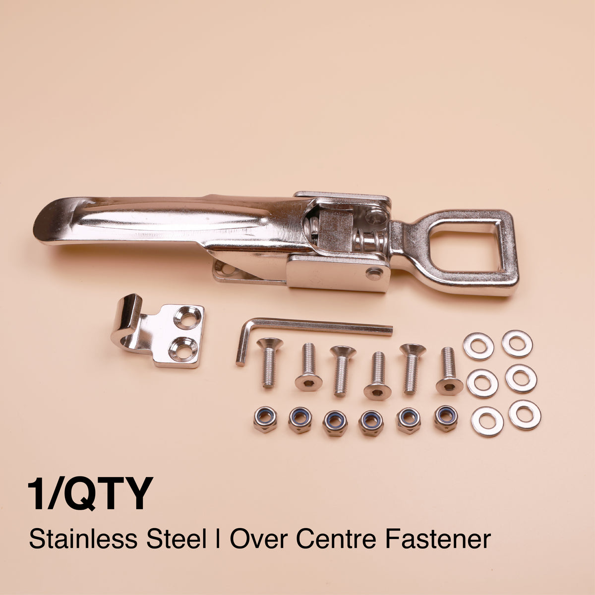 S304 Stainless Steel Heavy Duty Double Spring Loaded Over Centre Toggle Latch