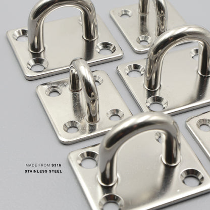 316 Stainless Steel Square Pad Eye Plate Hook Anchor Mount