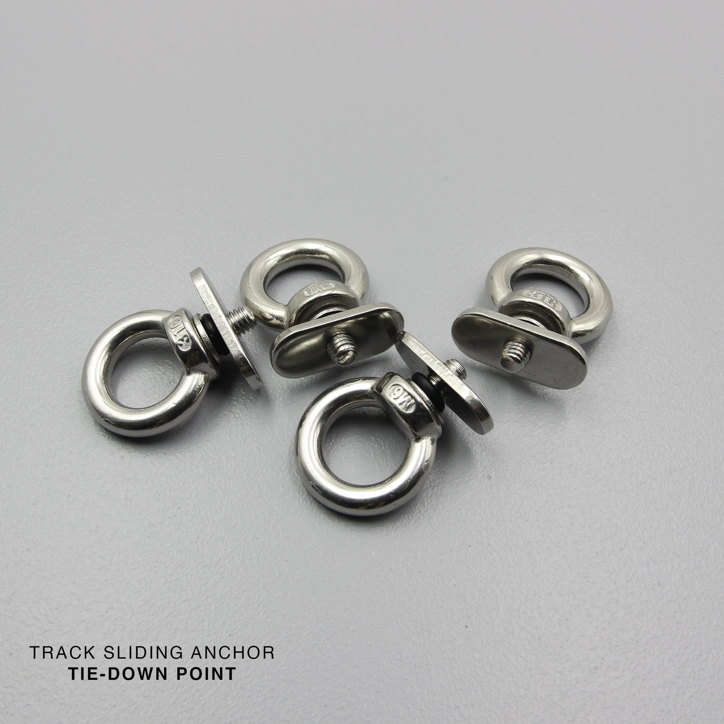 S316 Marine-Grade M6 Slid Rail Locking Eye Bolt Ring Track Tie-Down Anchor