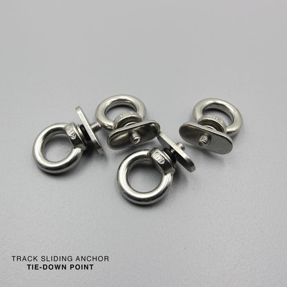 S316 Marine-Grade M6 Slid Rail Locking Eye Bolt Ring Track Tie-Down Anchor
