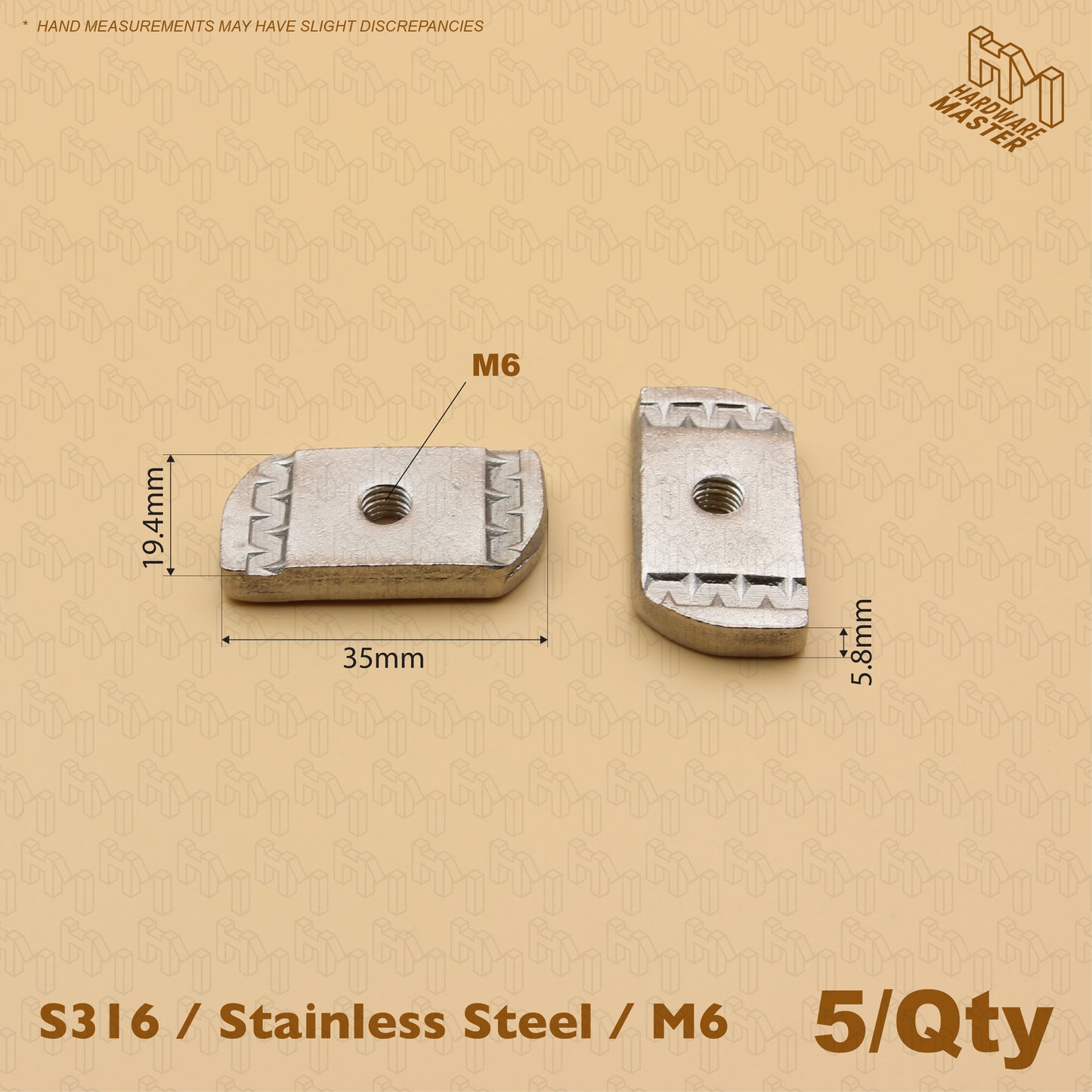 Unistrut Channel Nut | Stainless Steel S316 Unistrut Plain Nut (M6/M10)