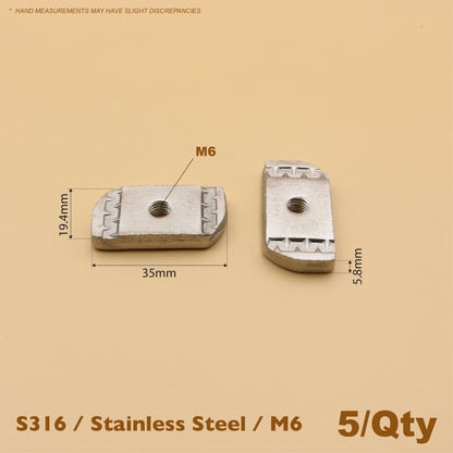 Unistrut Channel Nut | Stainless Steel S316 Unistrut Plain Nut (M6/M10)