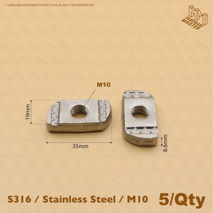 Unistrut Channel Nut | Stainless Steel S316 Unistrut Plain Nut (M6/M10)