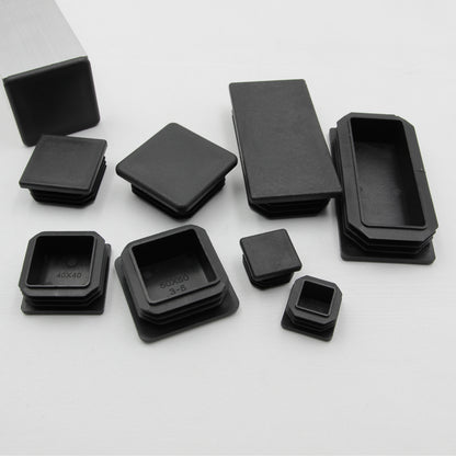 2x Plastic SHS/RHS Tube End Caps - Black - [25x25 / 40x40 / 50x50 / 50x100]