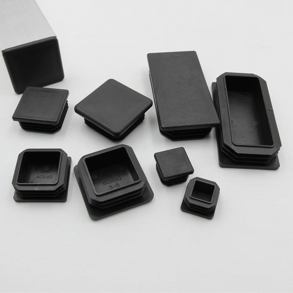 2x Plastic SHS/RHS Tube End Caps - Black - [25x25 / 40x40 / 50x50 / 50 ...