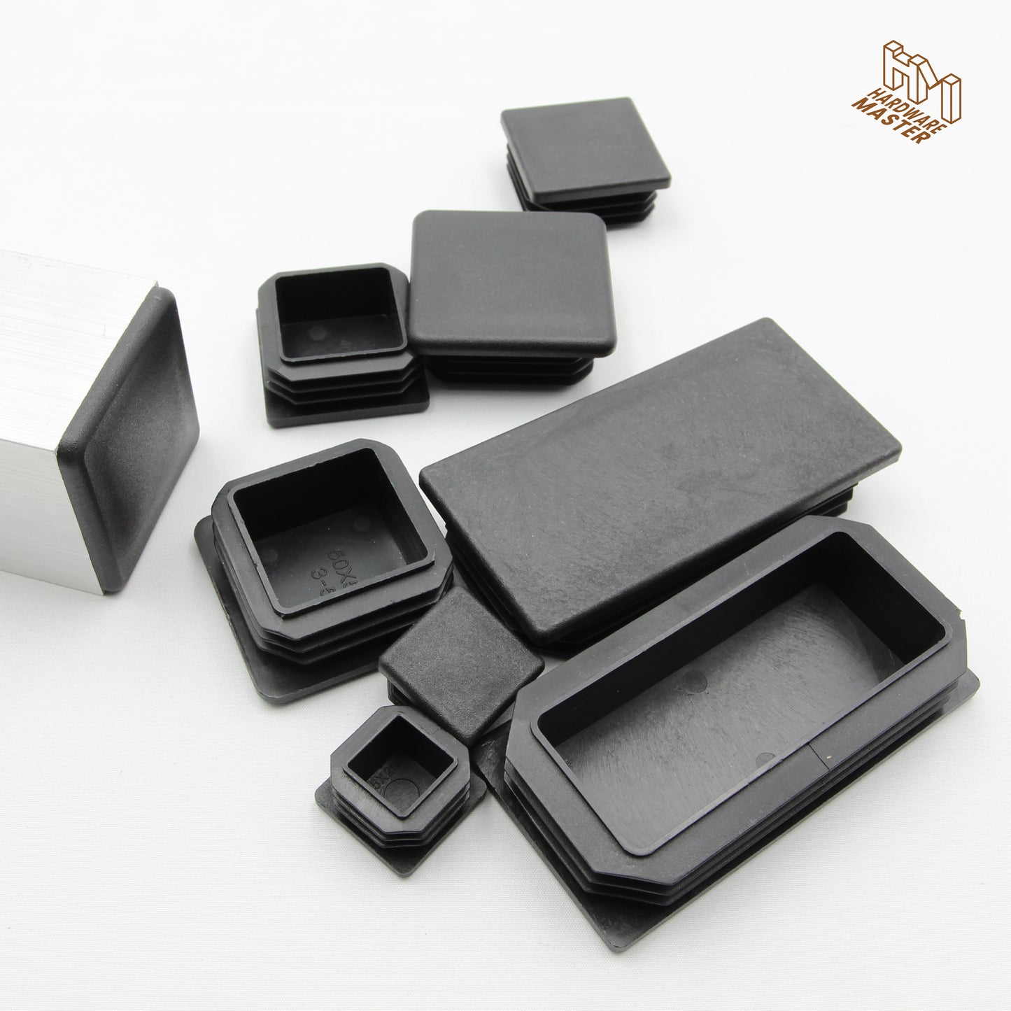 2x Plastic SHS/RHS Tube End Caps - Black - [25x25 / 40x40 / 50x50 / 50x100]