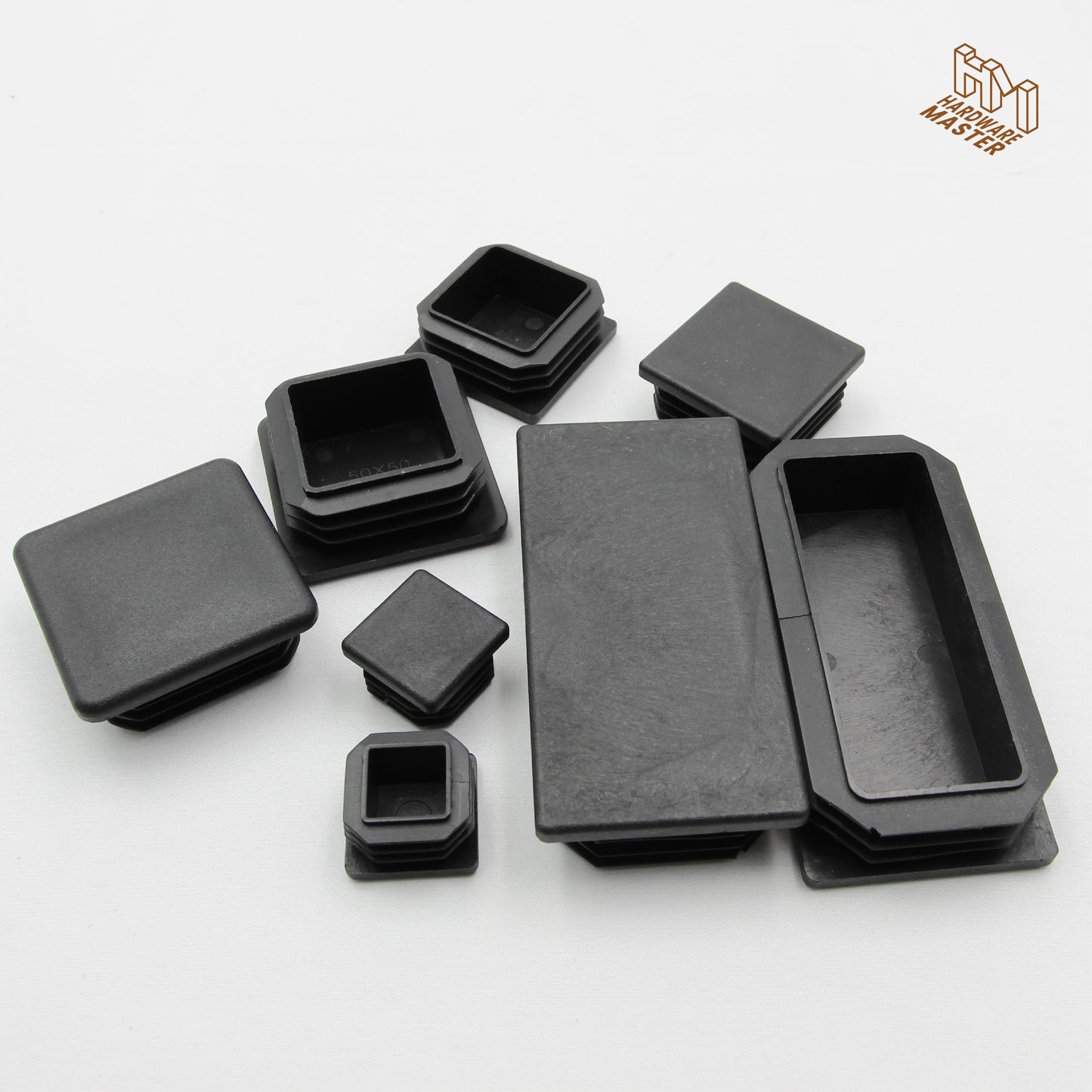 2x Plastic SHS/RHS Tube End Caps - Black - [25x25 / 40x40 / 50x50 / 50x100]