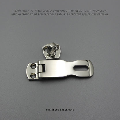 Swivel Hasp Lock 316 Stainless Steel | Marine Grade Door Latch Lockers & Cabinet