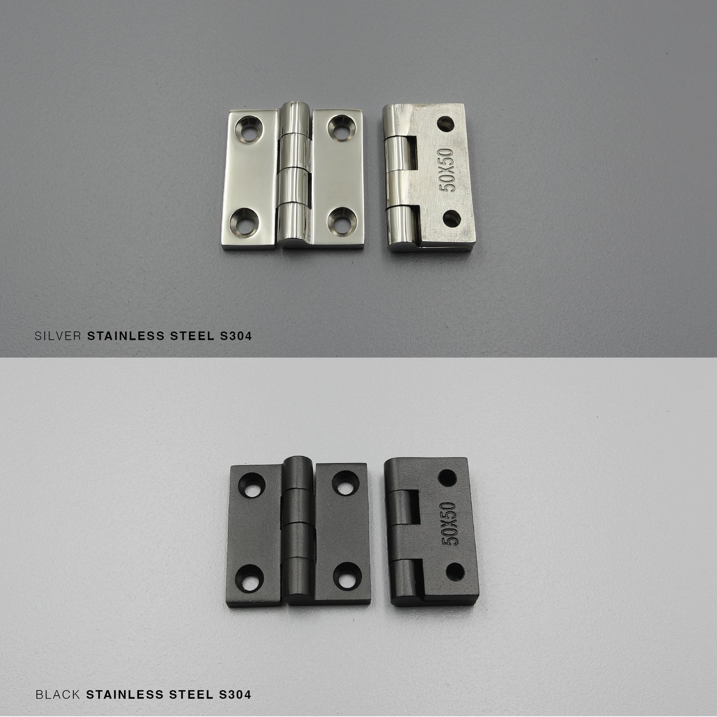 Butt Hinge S304 Stainless Steel | 50mm / 75mm | Heavy Duty | Black/Silver | Door