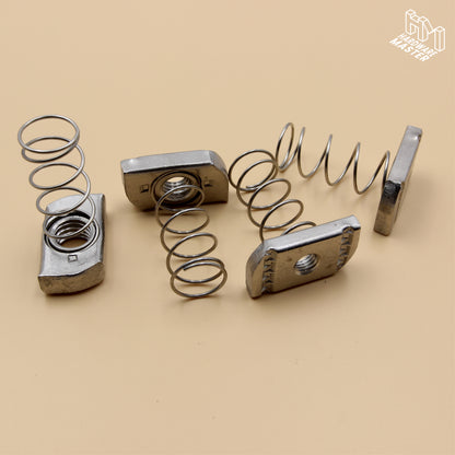Unistrut Long Spring Nut | 5Qty | S304 Stainless Steel | Heavy Duty | Channel Nut | M6 M8 M10 M12