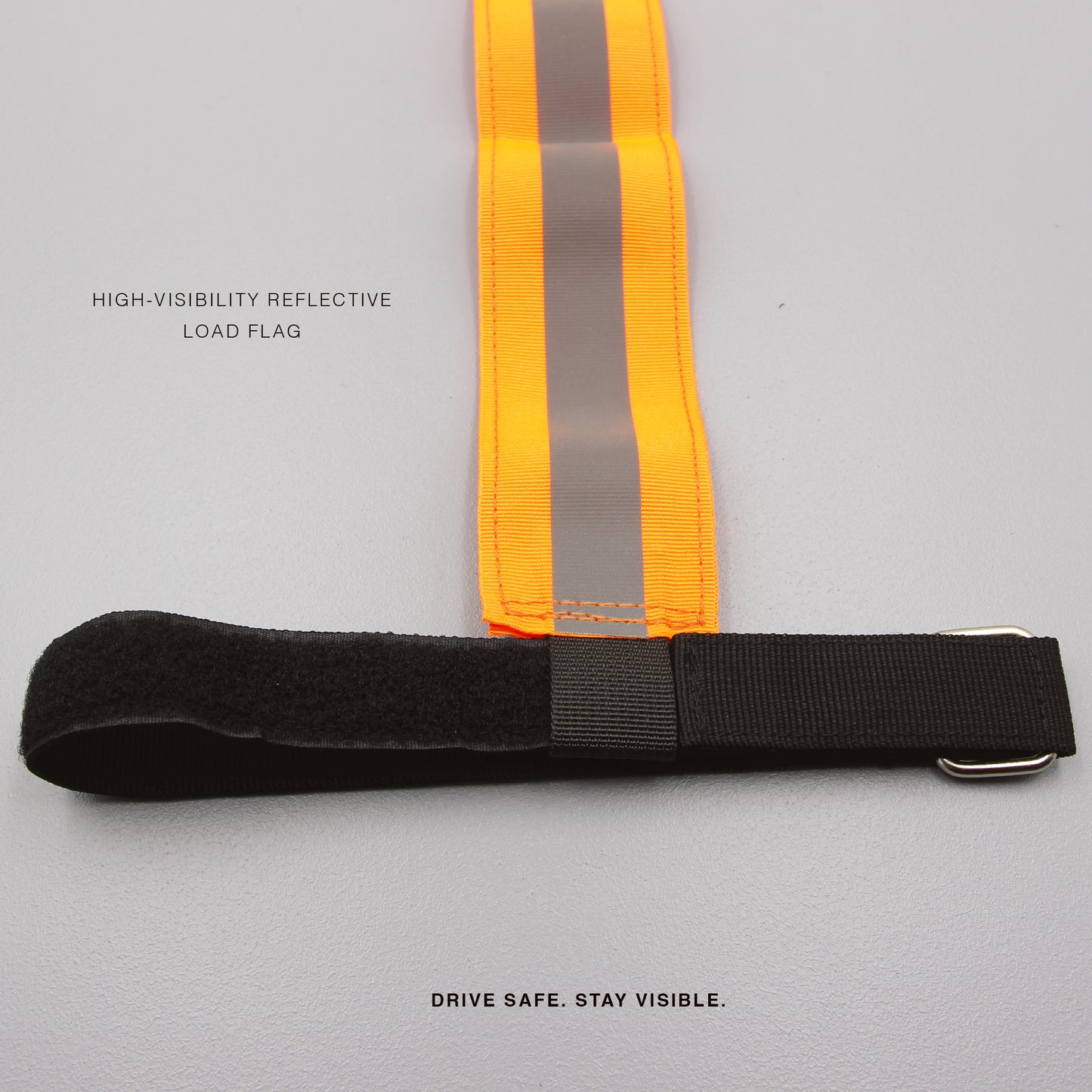 High-Vis Reflective Load Flag + Magic Strap — Oversize Long Load Safety Marker