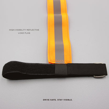 High-Vis Reflective Load Flag + Magic Strap — Oversize Long Load Safety Marker